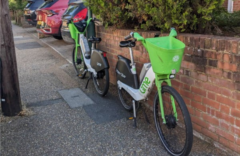 Poorly parked Lime bike