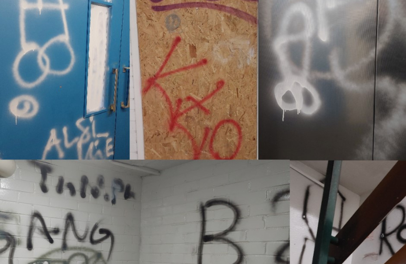 Photos of LibDem graffiti