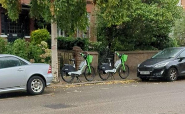 Inconsiderately parked Lime bikes